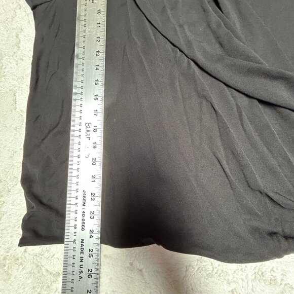 MM Lafleur Womens Size +1 Black 3/4 Sleeve Faux Wrap Deneuve Top Blouse Casual - Picture 6 of 8